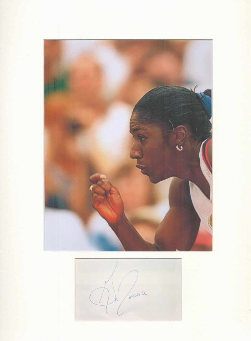 Lot 60: Athletics, Gwen Torrence matted signature piece, overall size...