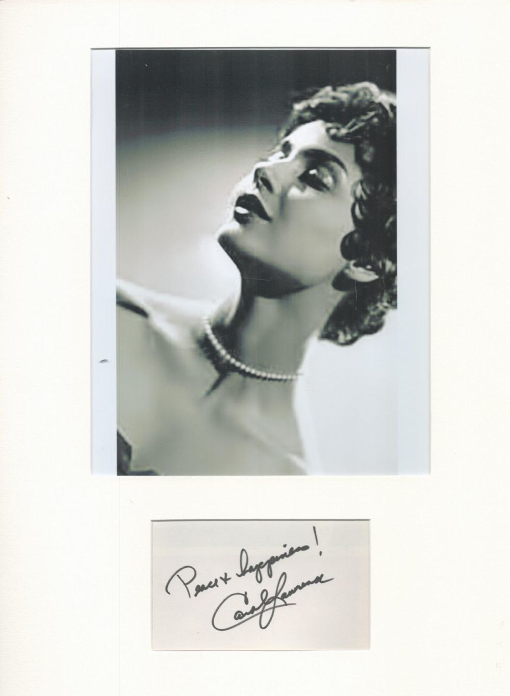 Lot 70: Actor, Carol Lawrence matted signature piece, overall size...