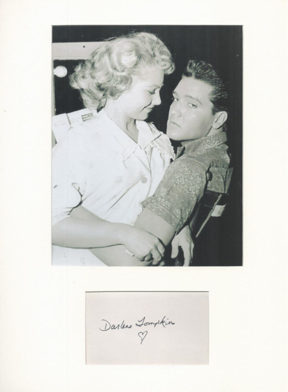 Lot 72: Actor, Darlene Tompkins matted signature piece, overall size...