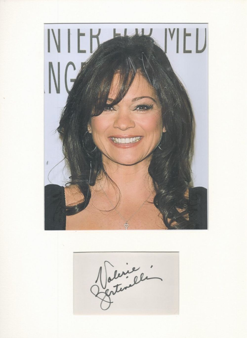 Lot 73: Actor, Valerie Bertinelli matted signature piece, overall size...
