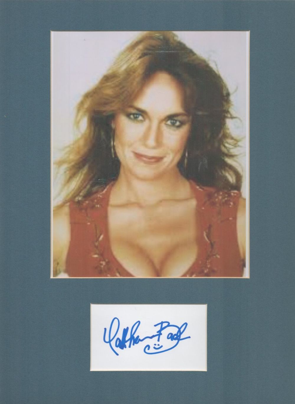 Lot 79: Actor, Catherine Bach matted signature piece, overall size...
