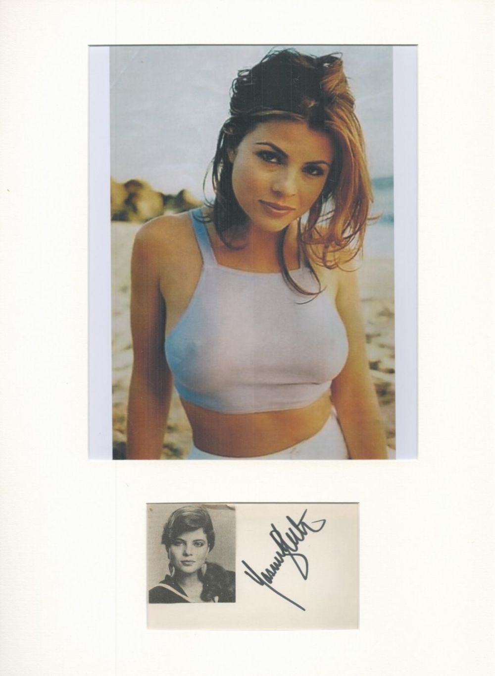 Lot 82: Actor, Yasmine Bleeth matted signature piece, overall size...