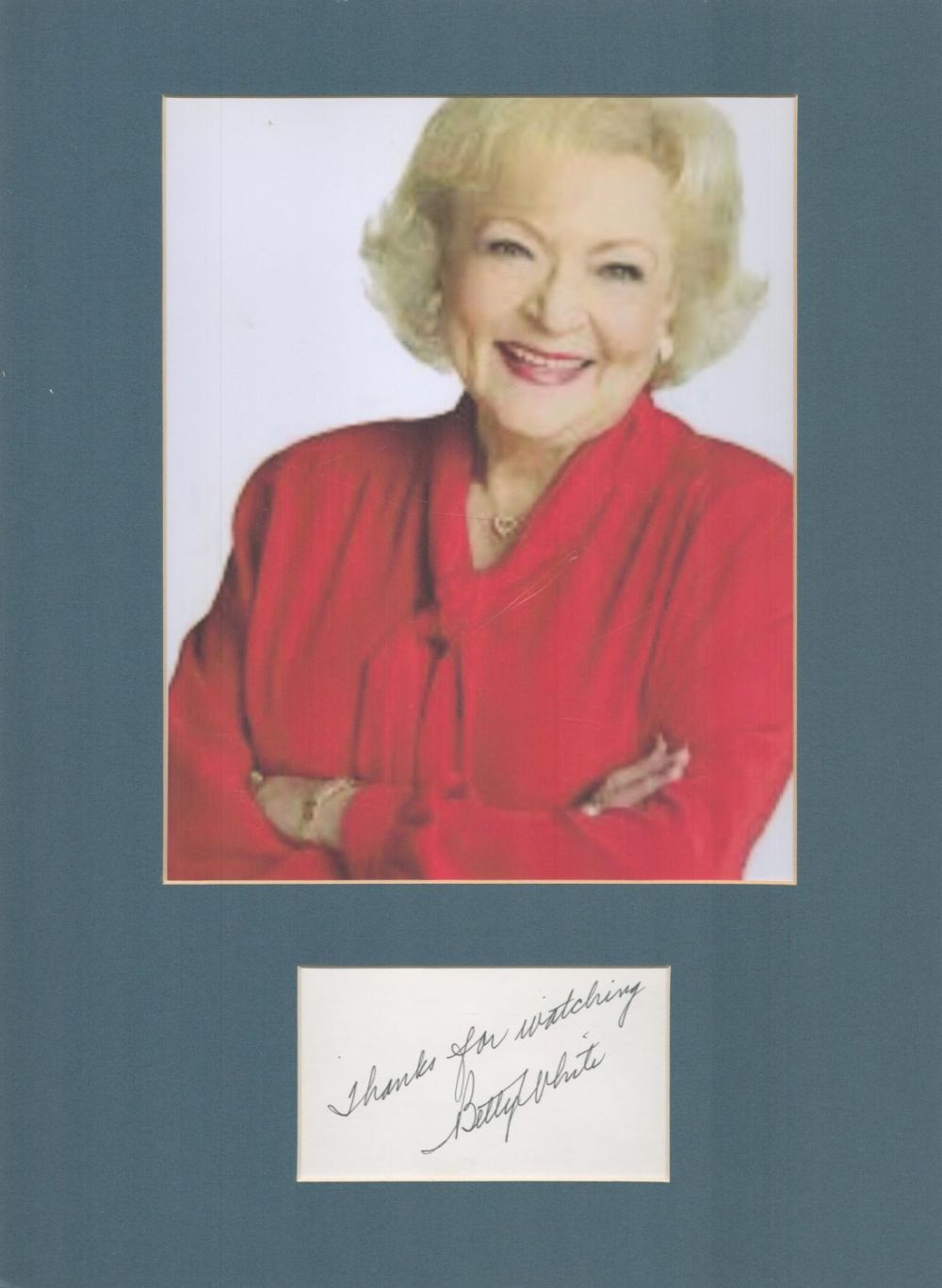 Lot 86: Actor, Betty White matted signature piece, overall size...