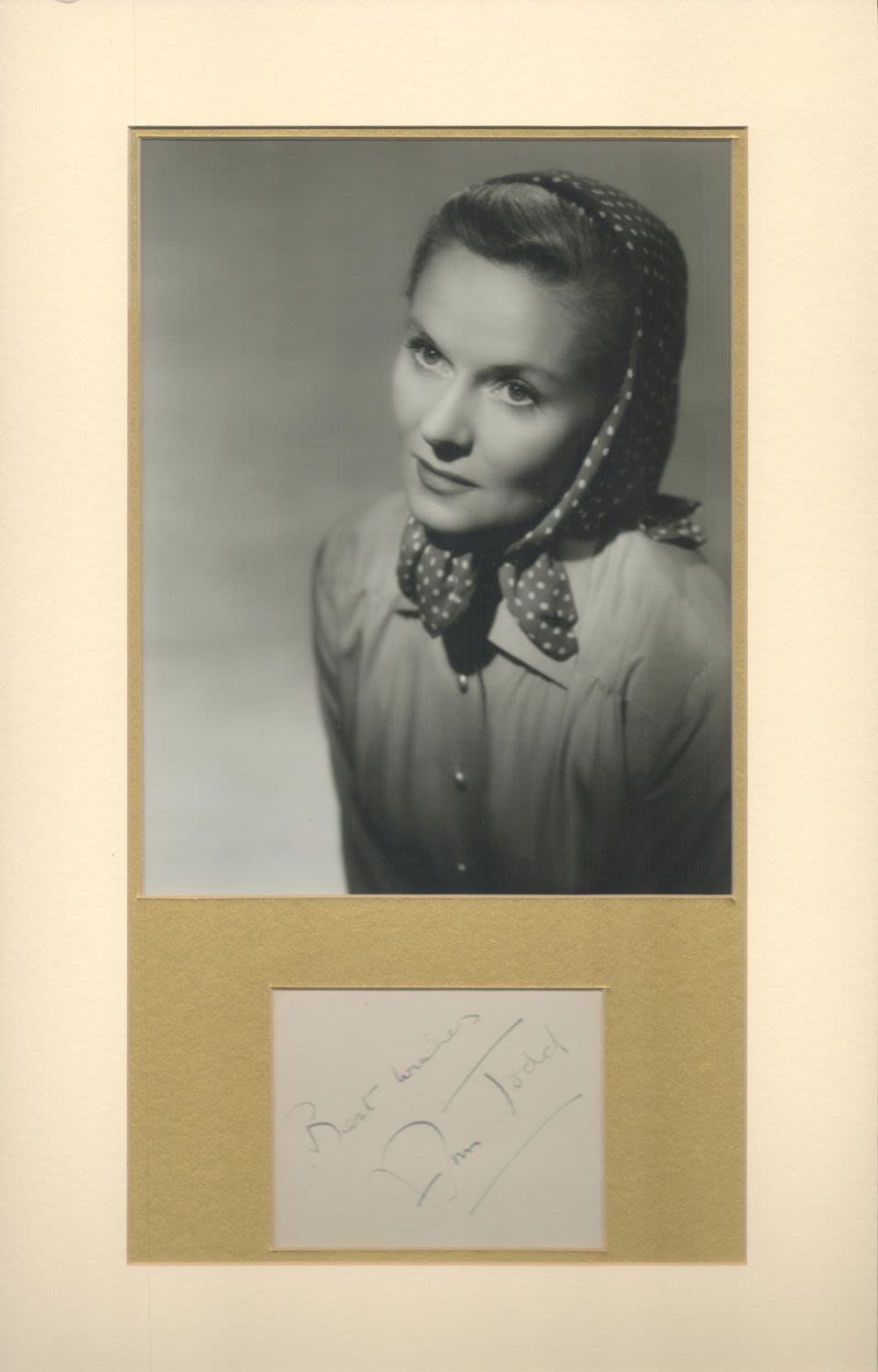 Lot 105: Actor, Ann Todd matted signature piece, overall size...