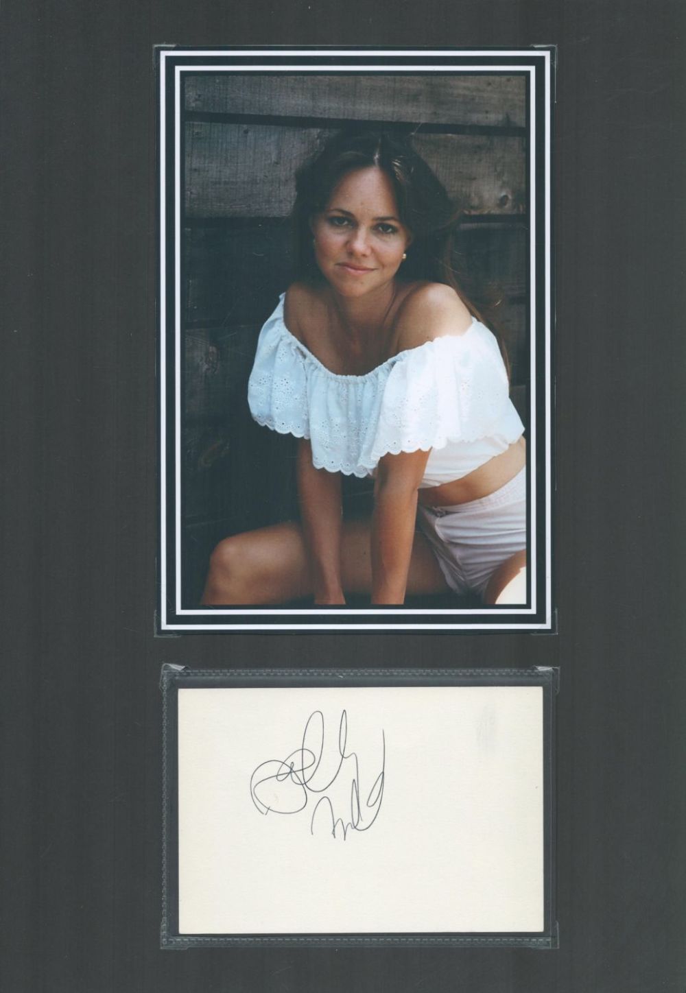 Lot 108: Actor, Sally Field matted signature piece, overall size...
