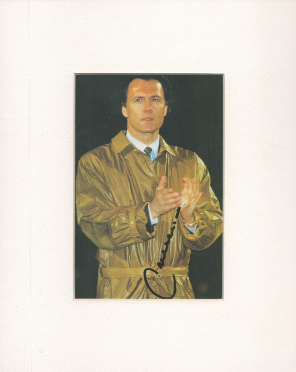 Lot 124: Football, Franz Beckenbauer signed colour photograph mounted in...