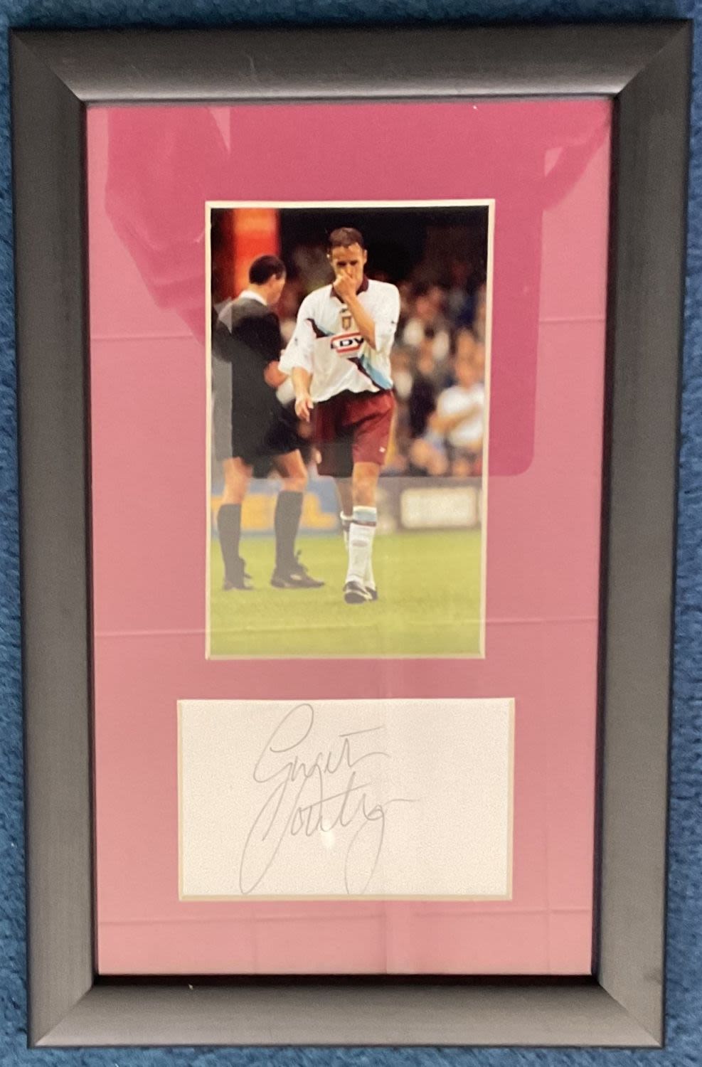 Lot 125: Football, Gareth Southgate framed signature piece, overall size...