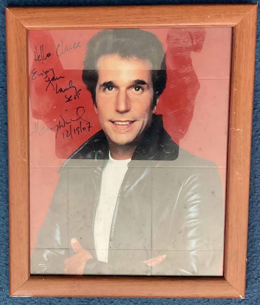 Lot 132: Happy Days Actor, Henry Winkler framed signed and...