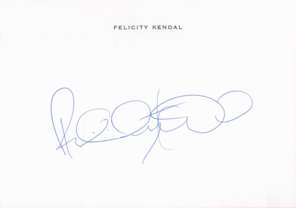 Lot 140: Actor, Felicity Kendal signed card with printed name...