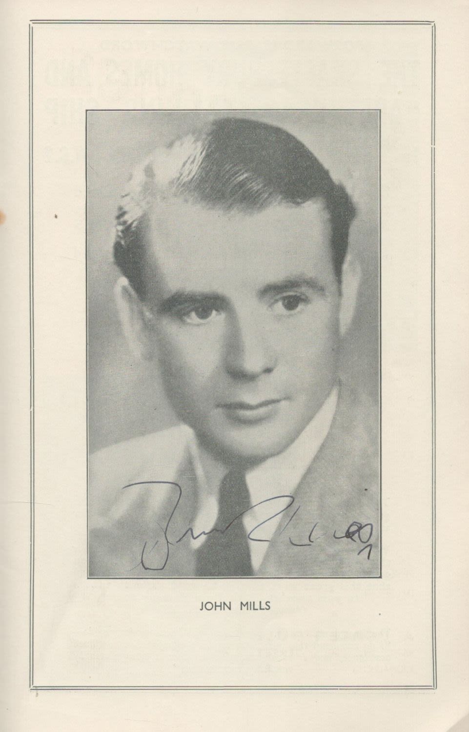 Lot 149: Actor, John Mills signed theatre programme for Jill...