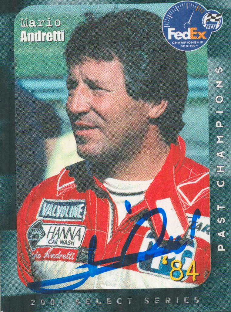 Mario andretti signed 4x3 inch trading card