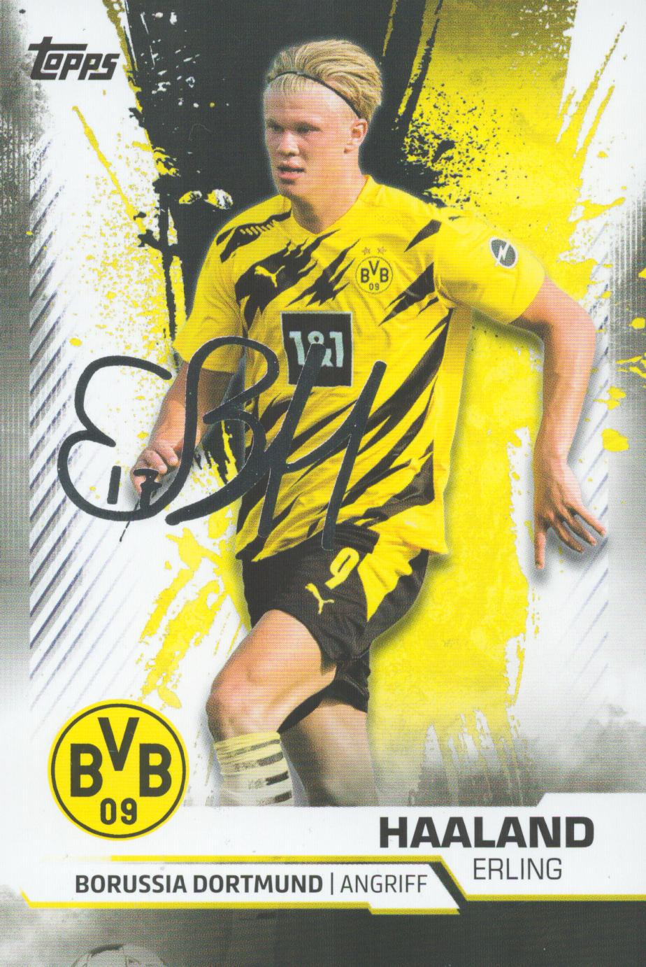Erling Haaland signed 4X3 inch promo card