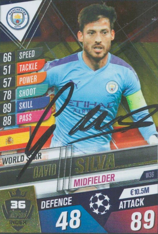 David Silva signed trading card