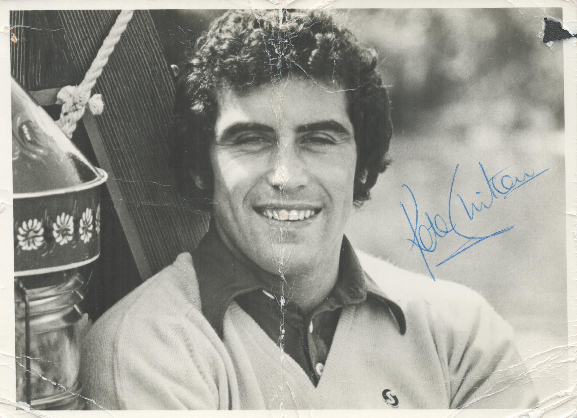 Peter Shilton signed 6x4 inch black and white photo crease down the middle