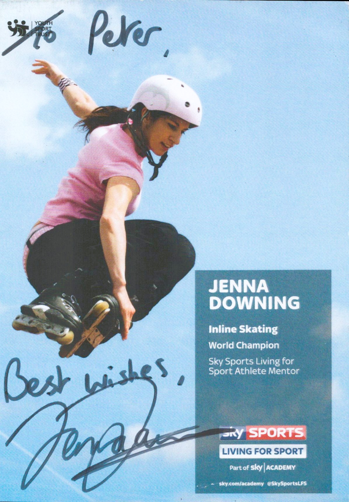 Jenna Downing signed 6x4colour photo dedicated