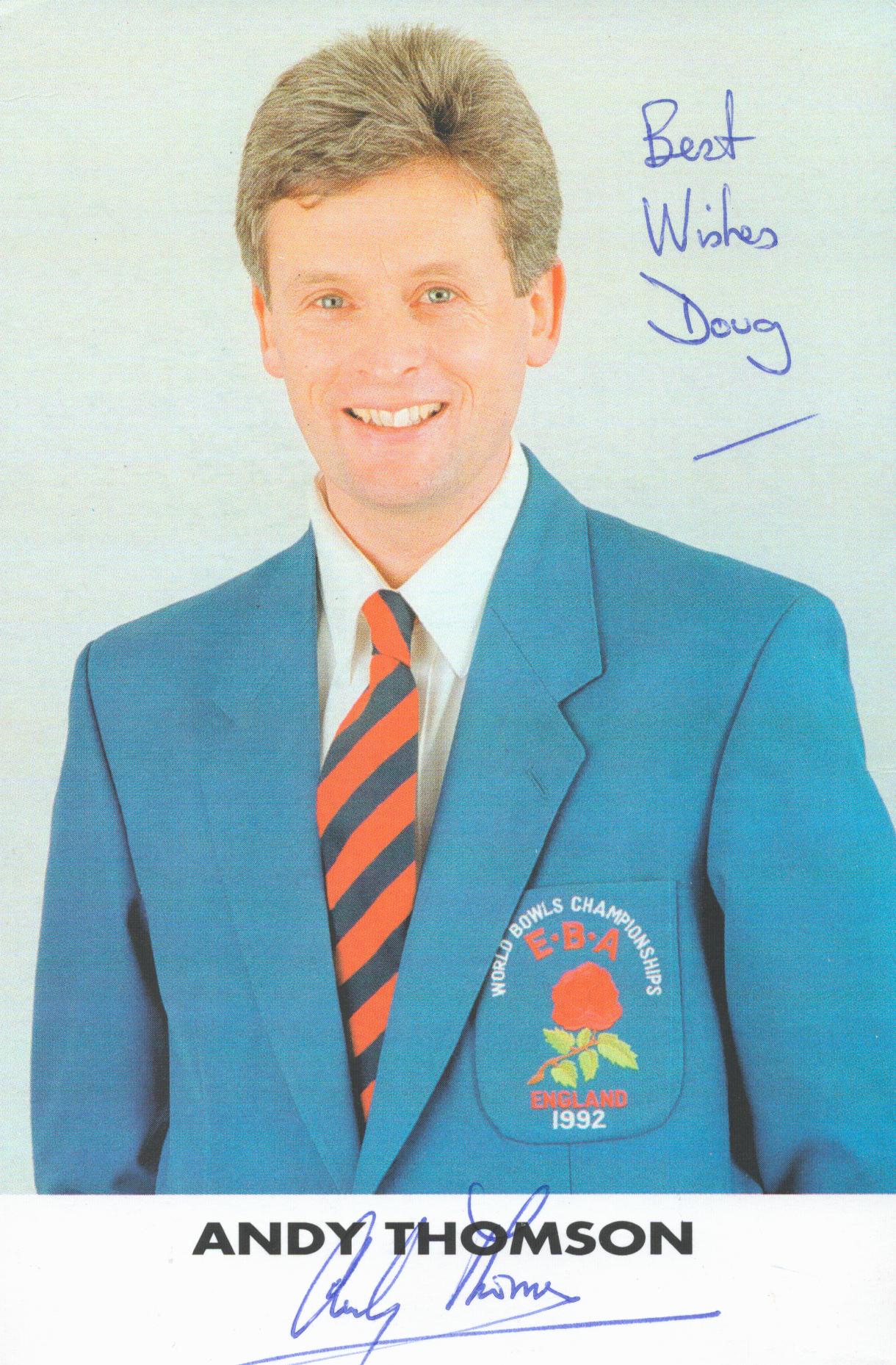 Andy Thompson signed 6X4 colour photo dedicated