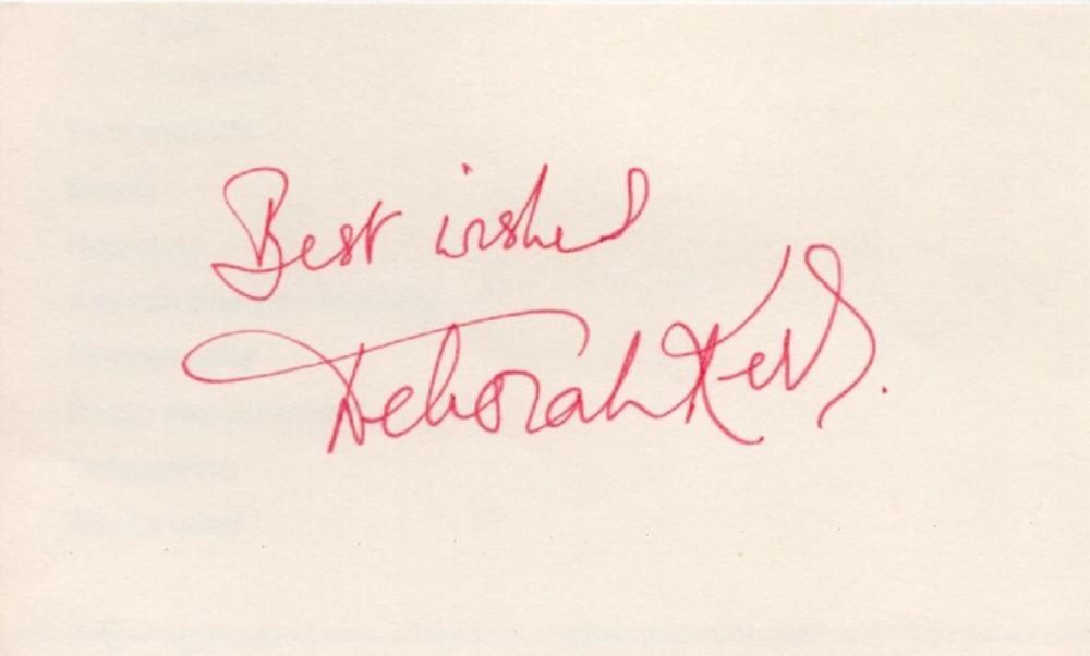 Lot 20: Deborah Kerr signed 5x3 album page. Deborah Jane...