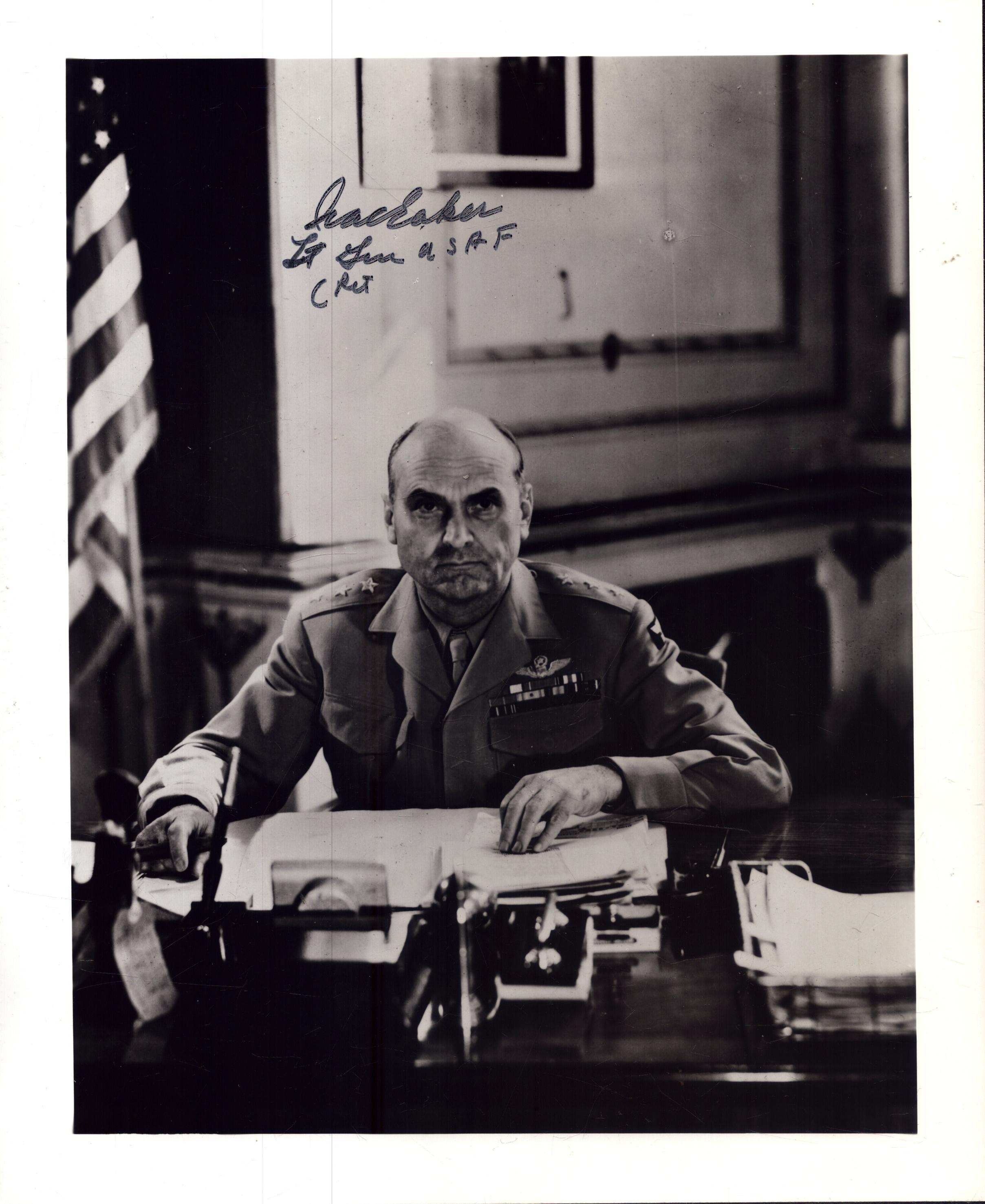 General Ira Eaker signed 10x8 inch black and white photo