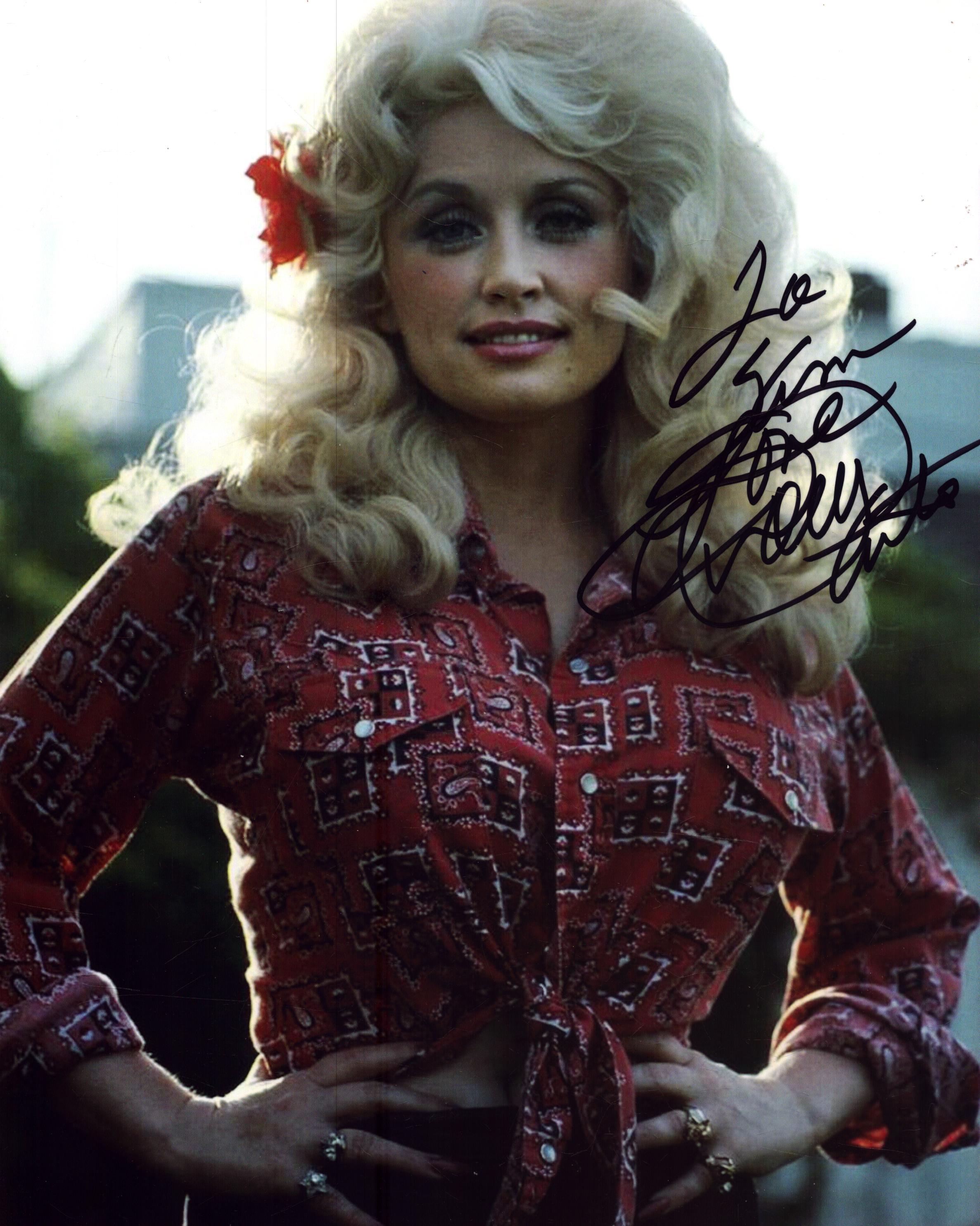 Dolly Parton signed 10X8 inch colour photo