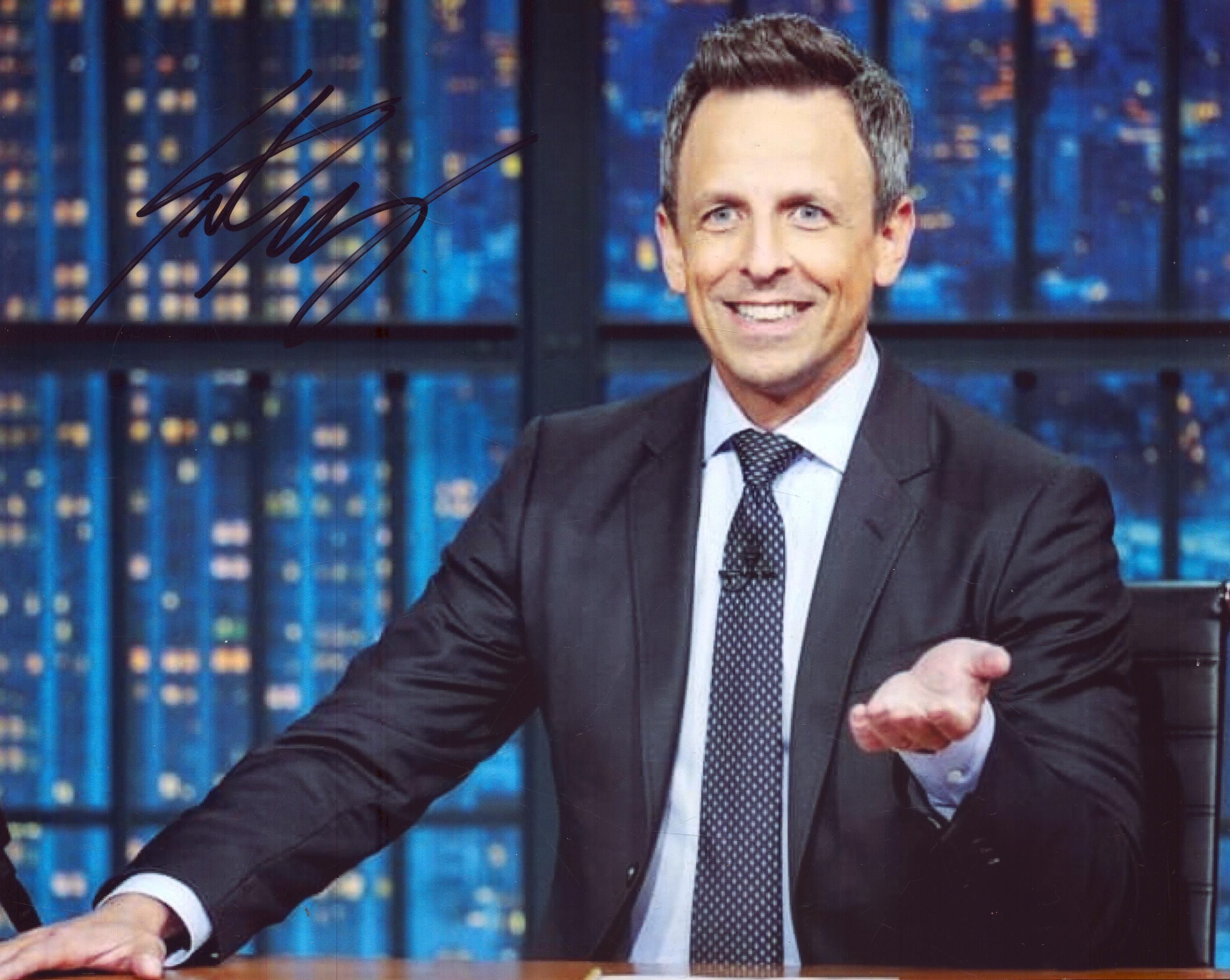 Seth Meyers signed 10X8 inch colour Photo