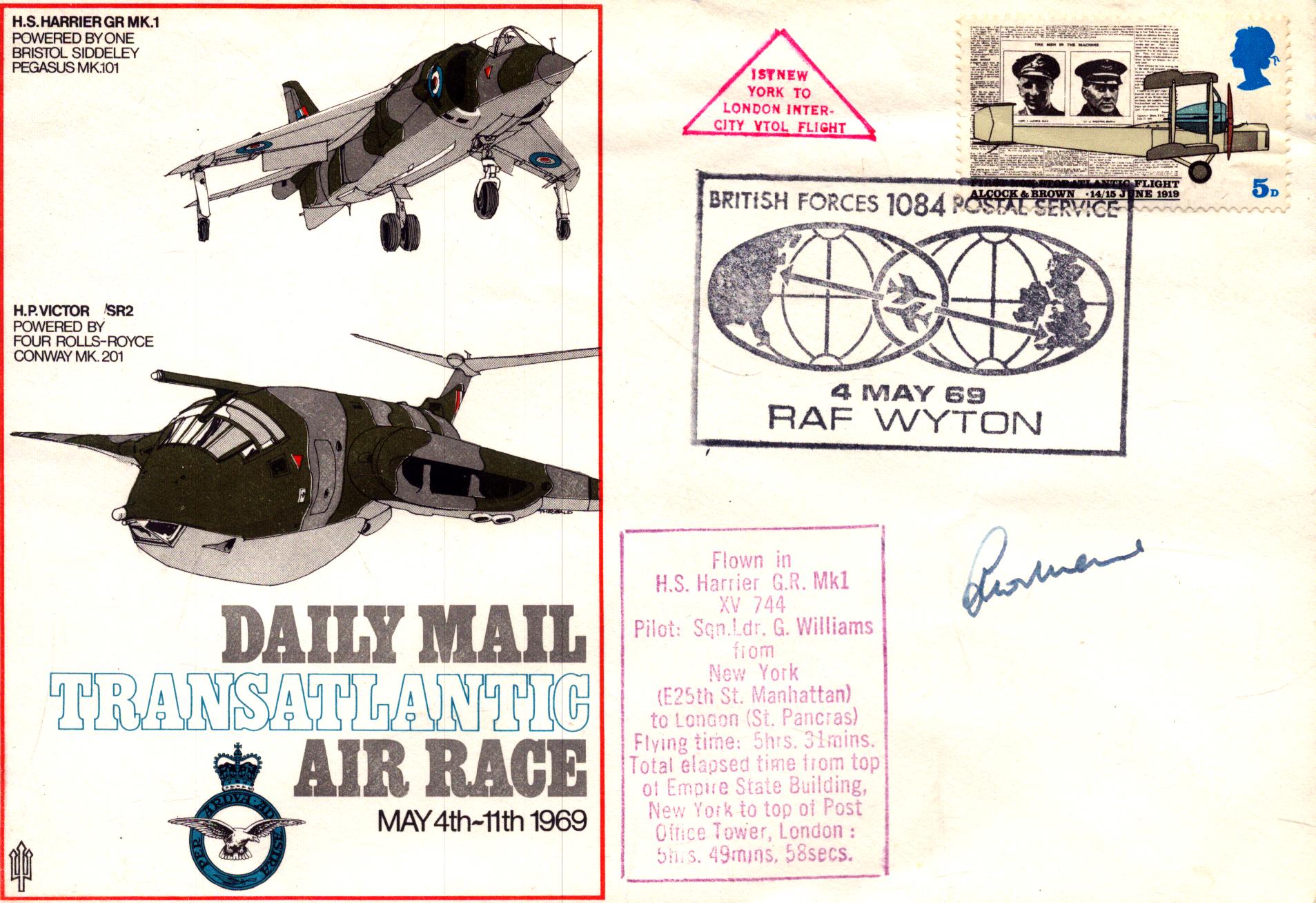 Squadron Leader G Williams signed