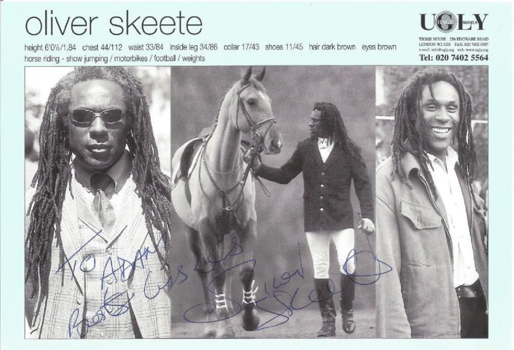 Lot 79: James Bond Oliver Skeete signed 8x6 black and...