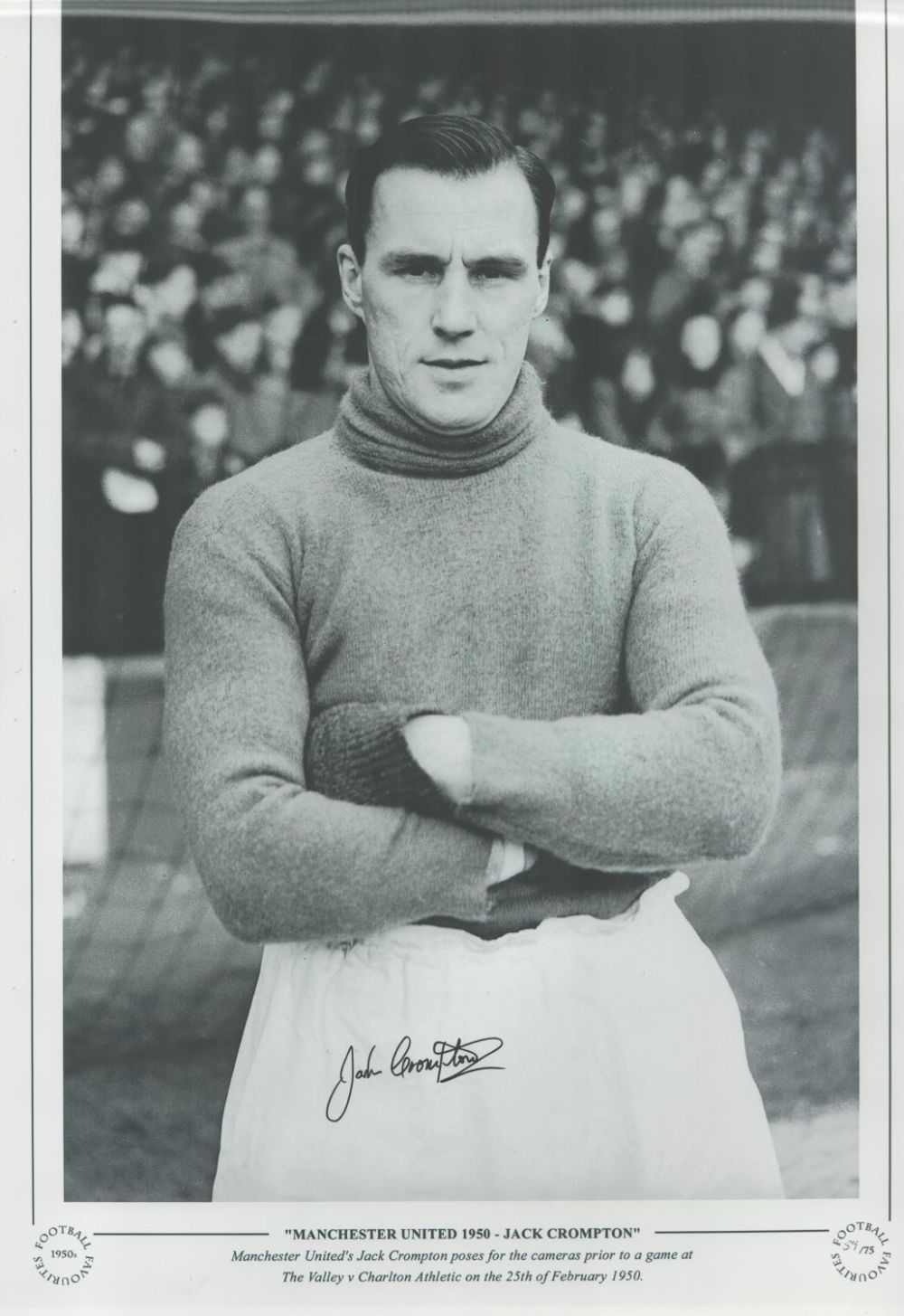 Lot 88: Man Utd Legend Jack Crompton Signed 18x12 Black...