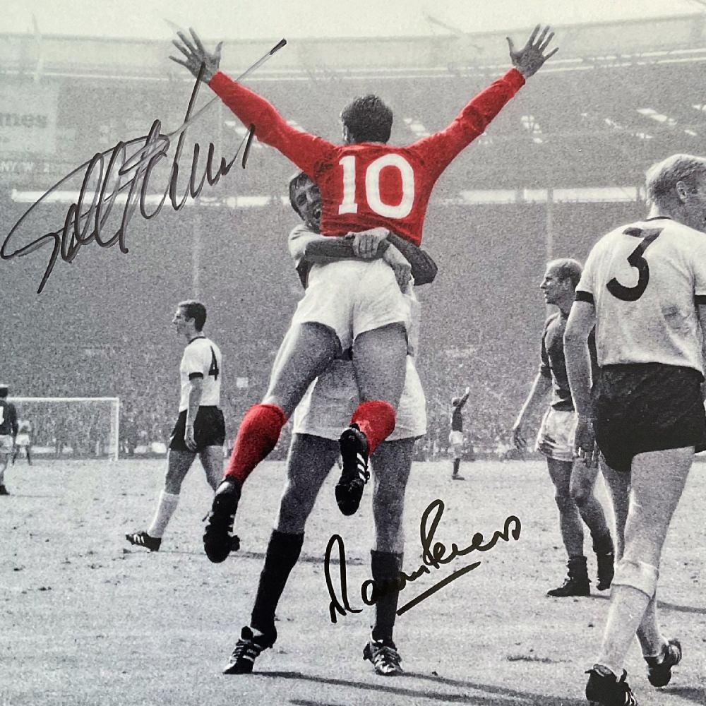 Lot 91: Geoff Hurst and Martin Peters Signed 20x12 Colourised...