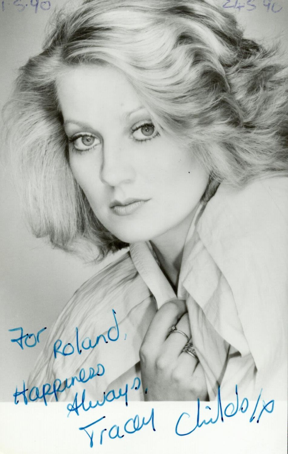 Lot 125: Tracey Childs signed 6x4 black and white photo....