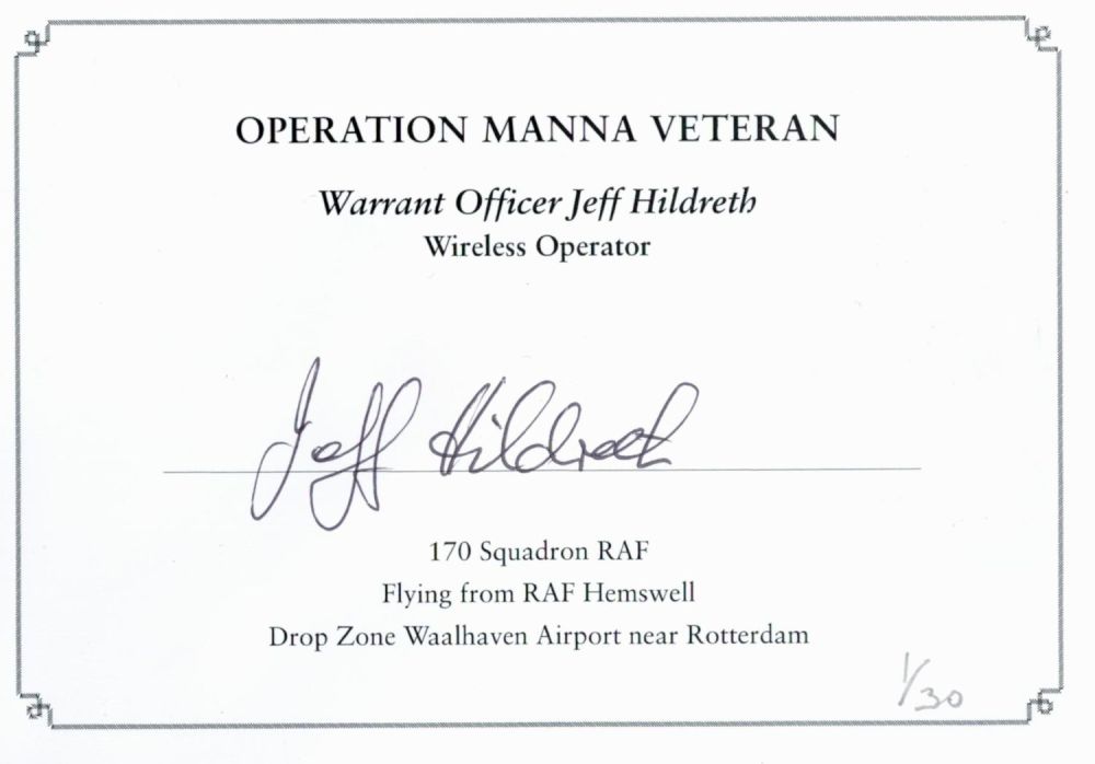 Lot 141: WW2 W/O Jeff Hildreth 170 Sqn Signed Operation...