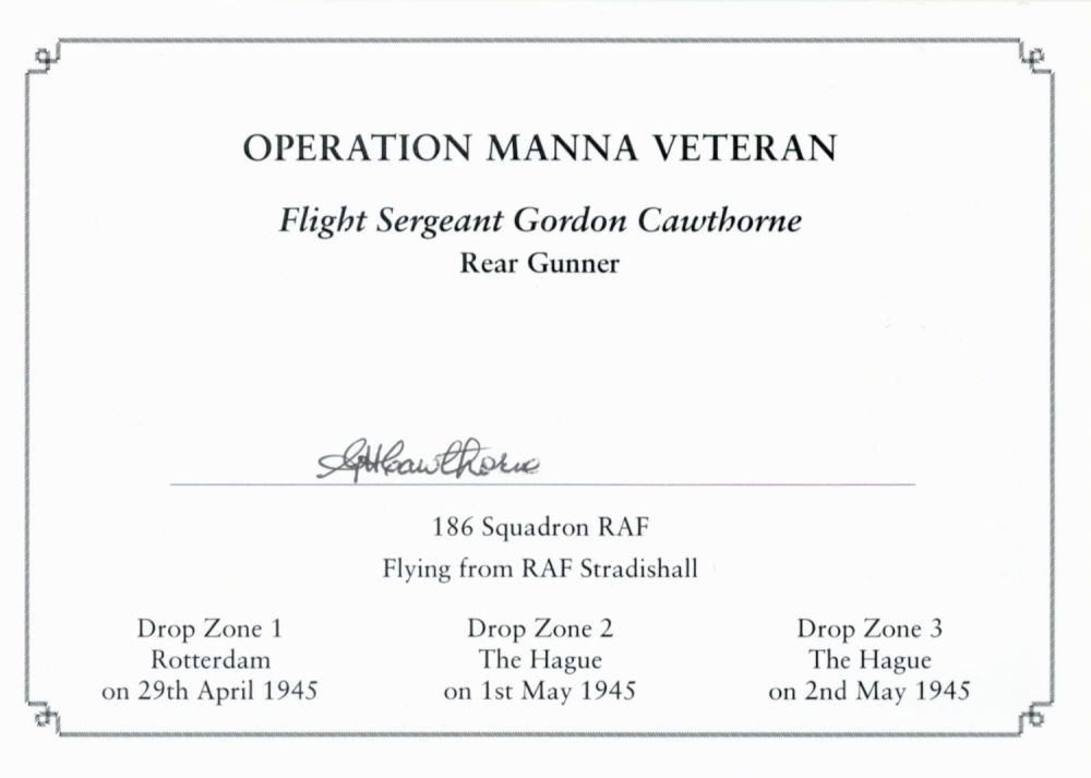 Lot 143: WW2 Flt Sgt Gordon Cawthorne 186 Sqn Signed...