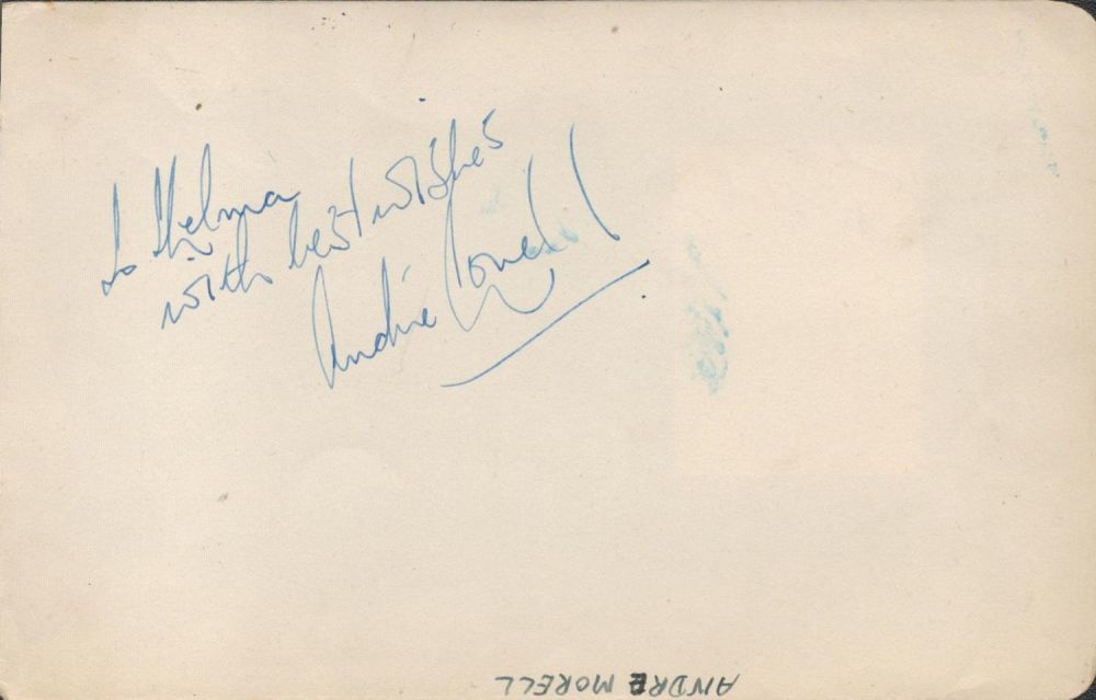 Lot 147: Andre Morell Signed 6x4 Vintage Autograph Page. George...