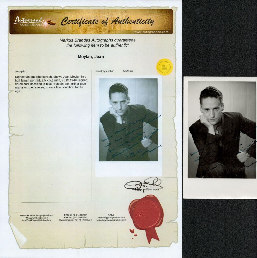 Lot 212: Music Jean Meylan signed 6x4 black and white...