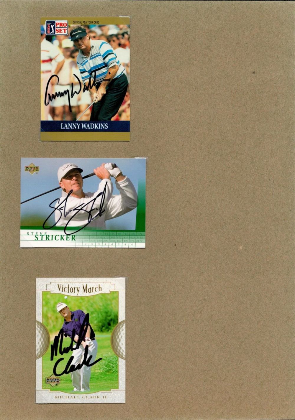 Lot 218: Sport Golf, collection of 3 signed trading cards...