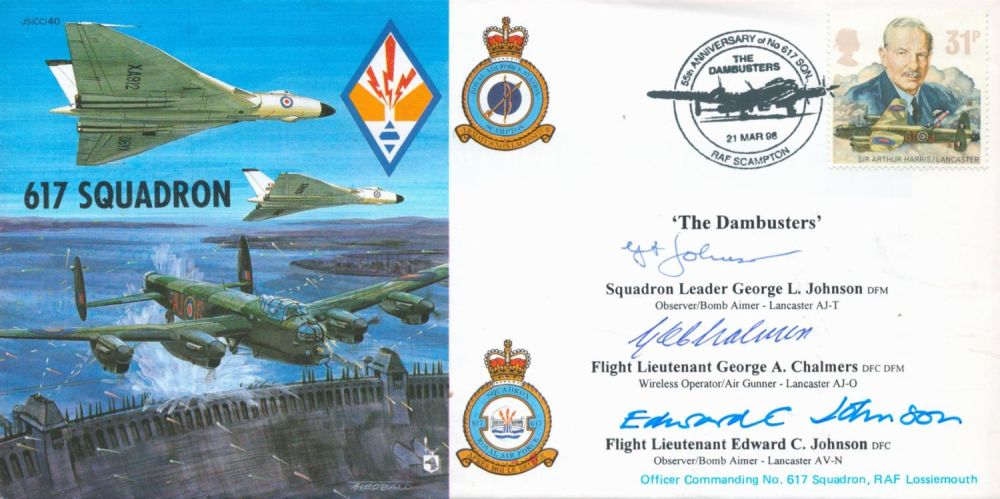 Lot 235: 617 Squadron The Dambusters multi signed FDC signatures...