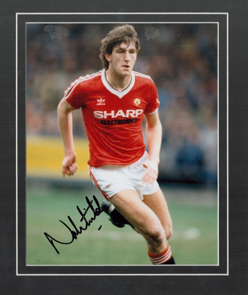 Lot 291: Norman Whiteside Signed Manchester United 10x12 Mounted Photo....