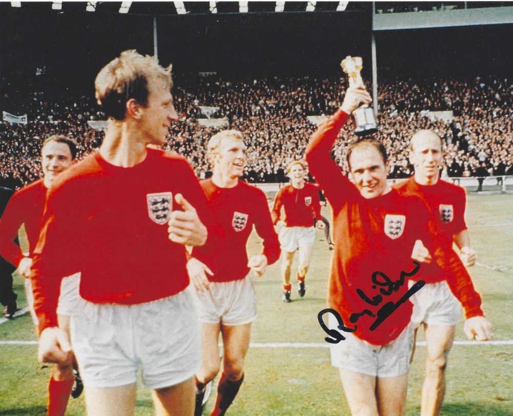 Lot 319: Football Legend Ray Wilson Signed 10x8 Colour Photo....