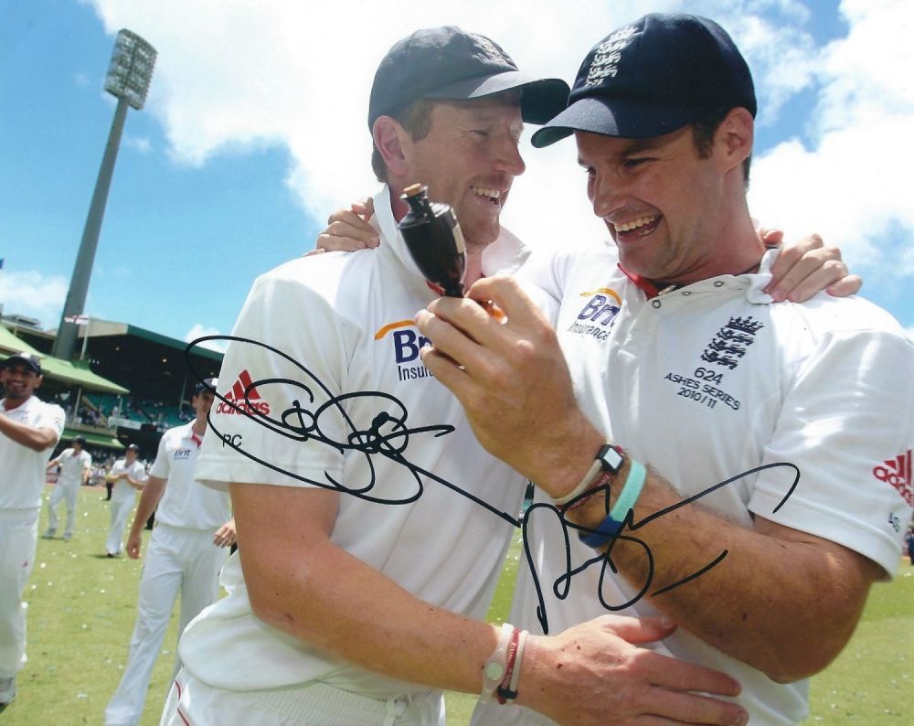 Lot 328: England Cricket Andrew Strauss and Paul Collingwood Signed...