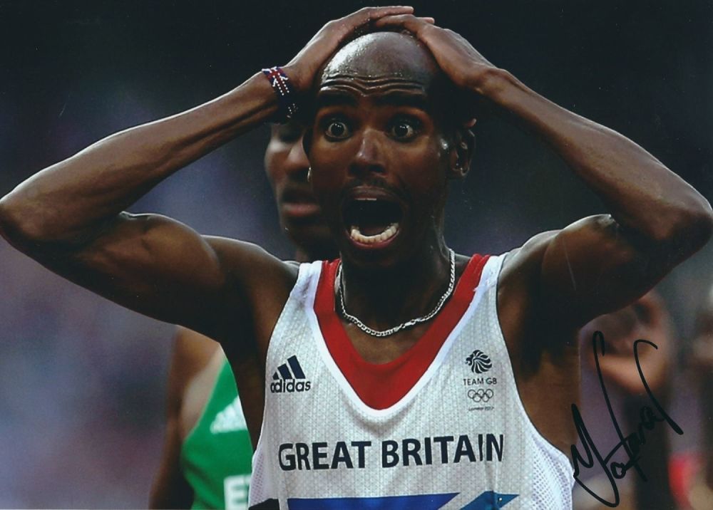 Lot 331: British Olympian Mo Farah Signed 10x8 Colour Photo....
