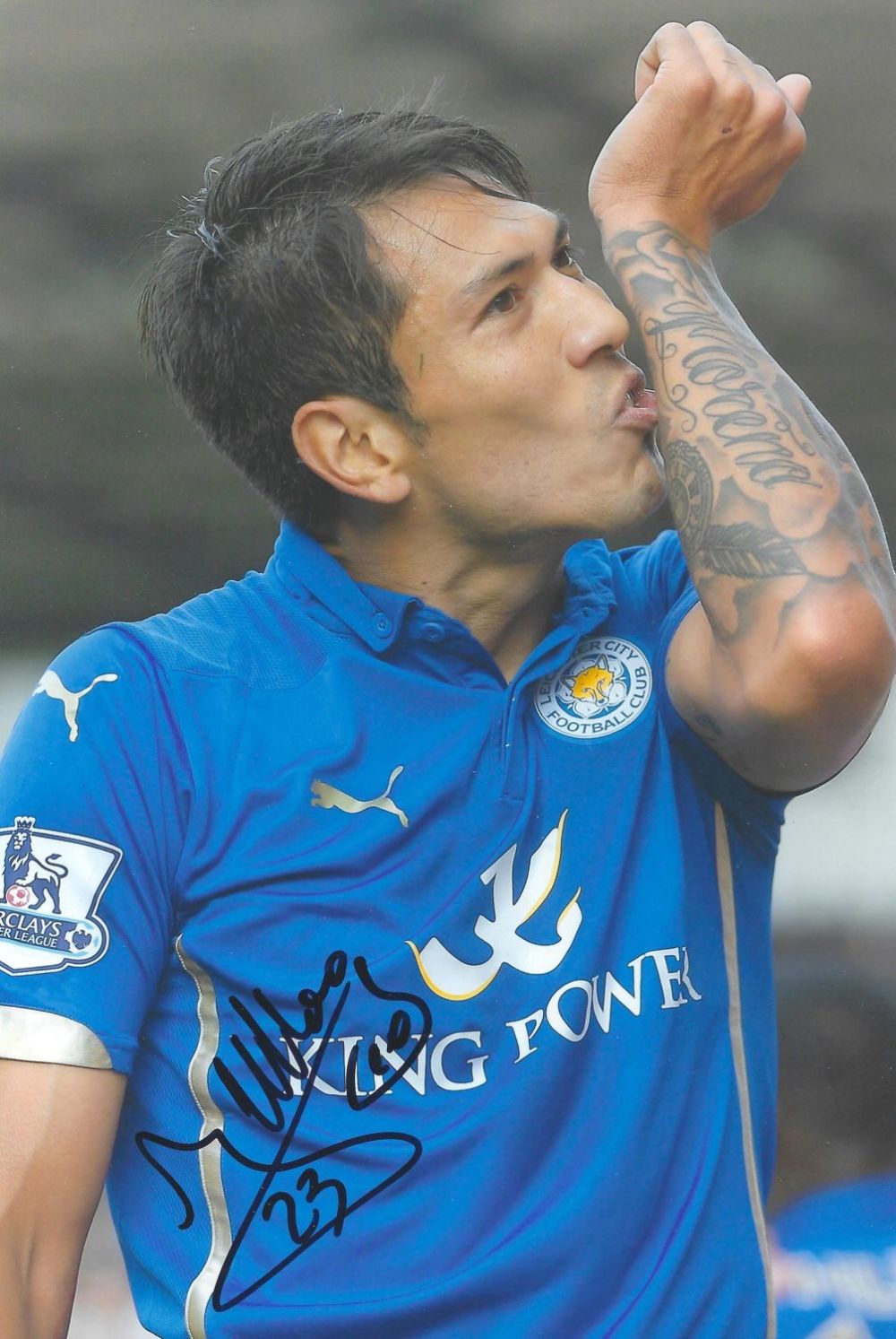 Lot 337: Football Leonardo Ulloa Signed 12x8 colour Photo. Signed...