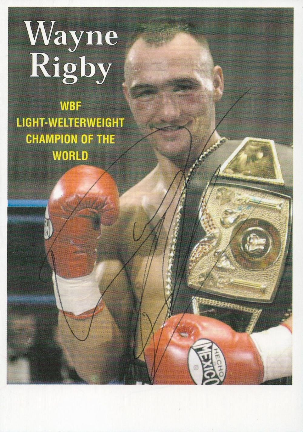 Lot 343: British Boxer Wayne Rigby Signed Personal Named Card....