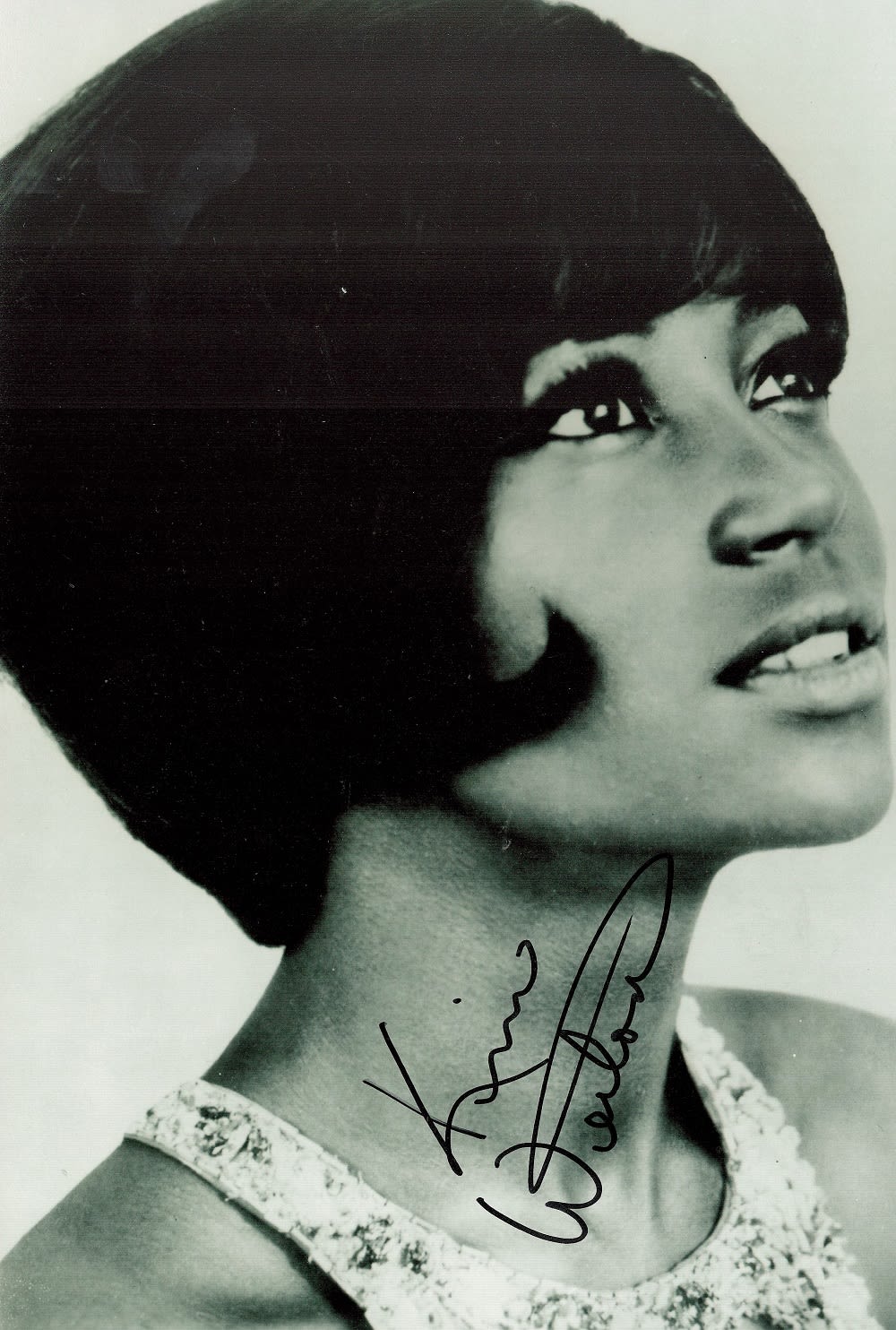 Lot 349: Singer Kim Weston signed 12x8 black and white...