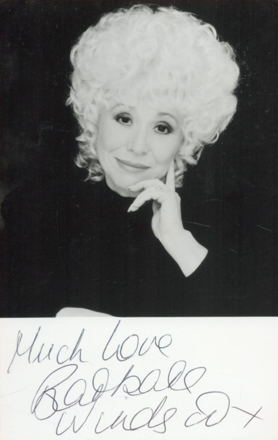 Lot 34: Barbara Windsor signed 6x4 black and white photo....