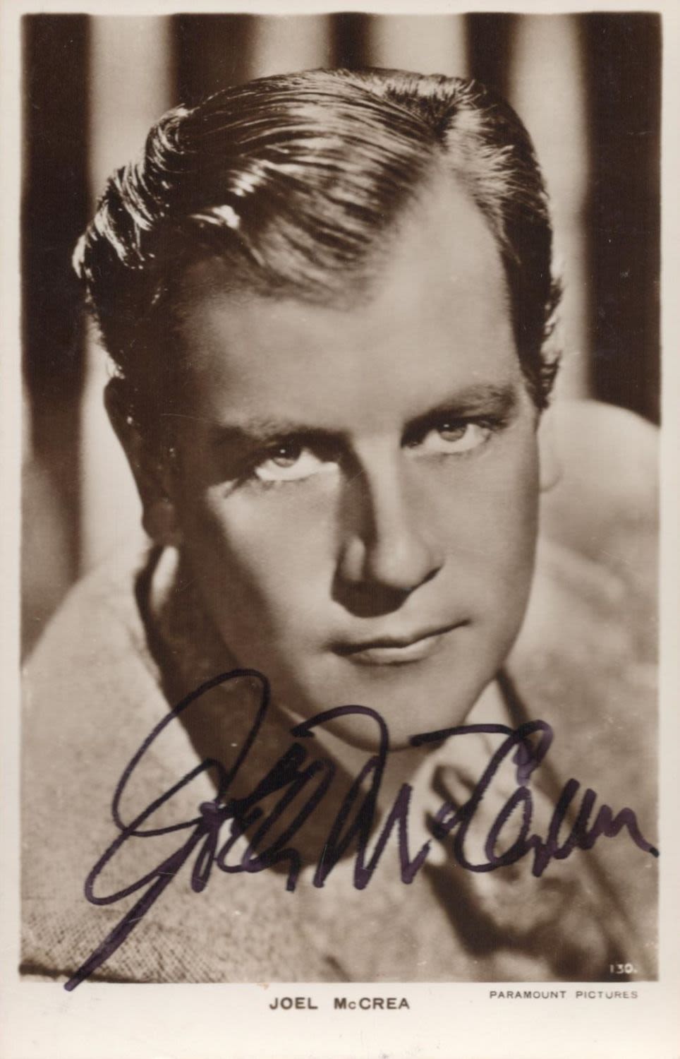 Lot 58: Joel McCrea signed 6x4 black and white vintage...