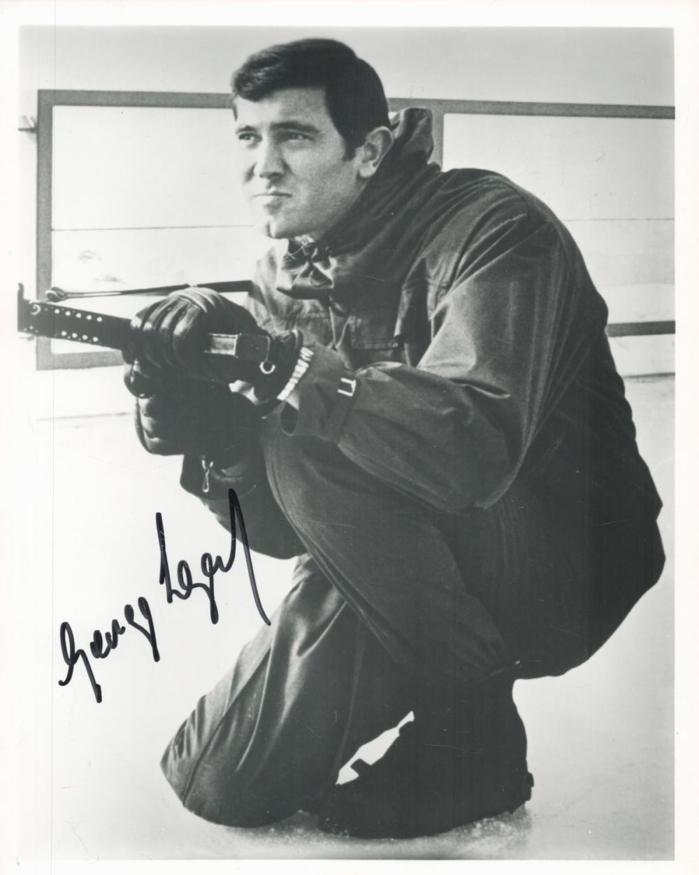 Lot 79: George Lazenby signed James Bond 10x8 black and...