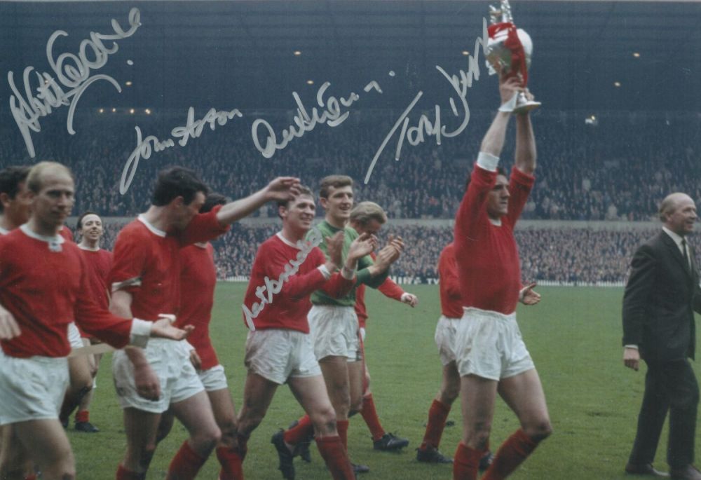 Lot 94: Manchester United Legends multi signed 12x8 colour photo...