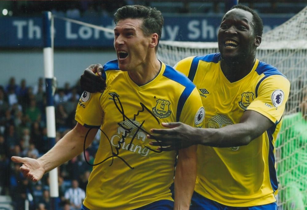 Lot 96: Gareth Barry signed 12x8 colour photo pictured while...