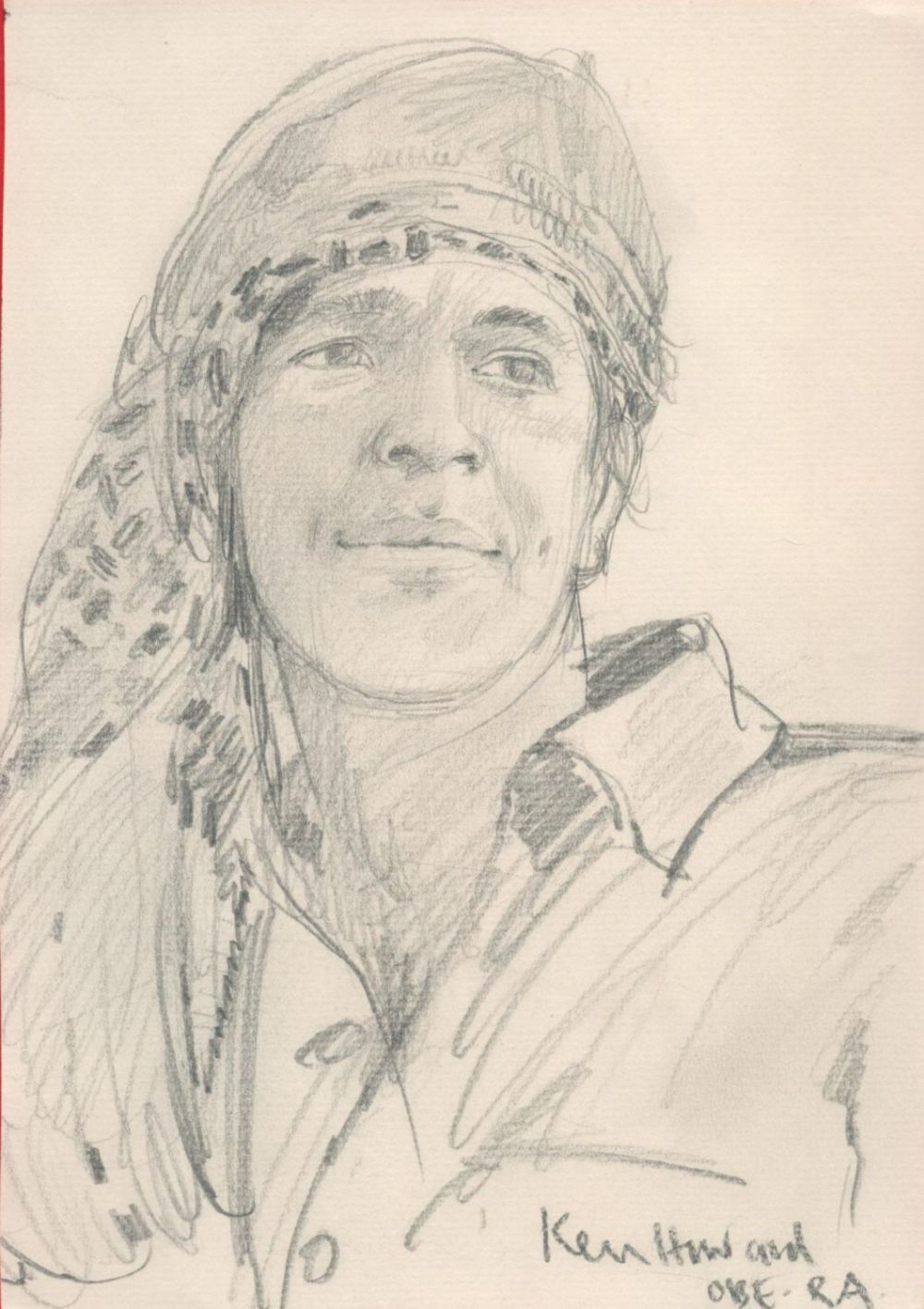 Lot 109: Artist Ken Howard original 8x6 pencil drawing signature...