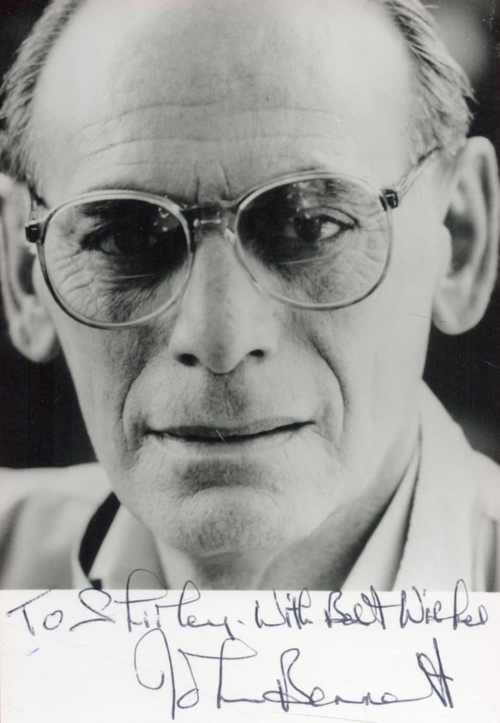Lot 129: John Bennett signed 5x4 black and white photo....