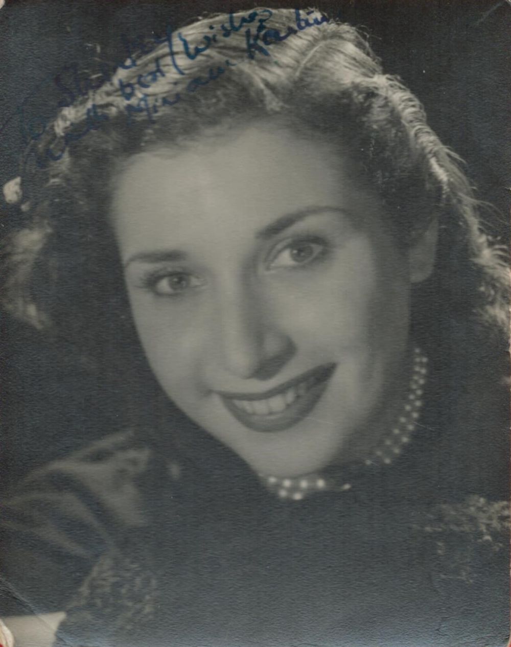 Lot 130: Miriam Karlin signed 5x4 black and white vintage...